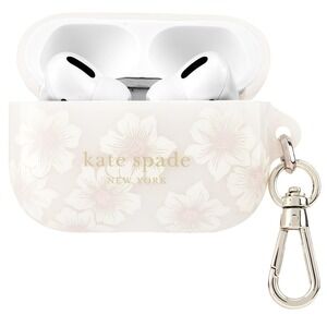 NWT Kate Spade AirPods Pro Case Hollyhock Cream Floral Protective Keychain Cover